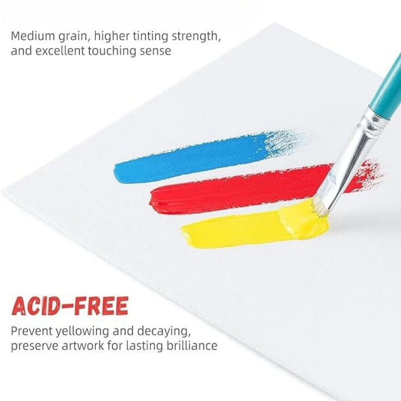6pcs Canvas Board For Painting Cotton Blank Primed White