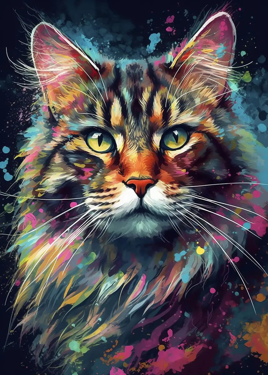 AB Fairy Dust Watercolor Various Cats 120 Colors Diamond Painting With Sticker Lovely Animals Modern On The Wall Art Kids Decor