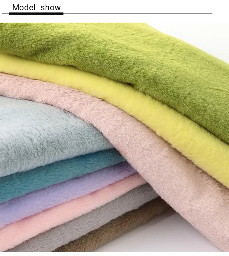 Rabbit Fur Fabric Soft Short Plush.