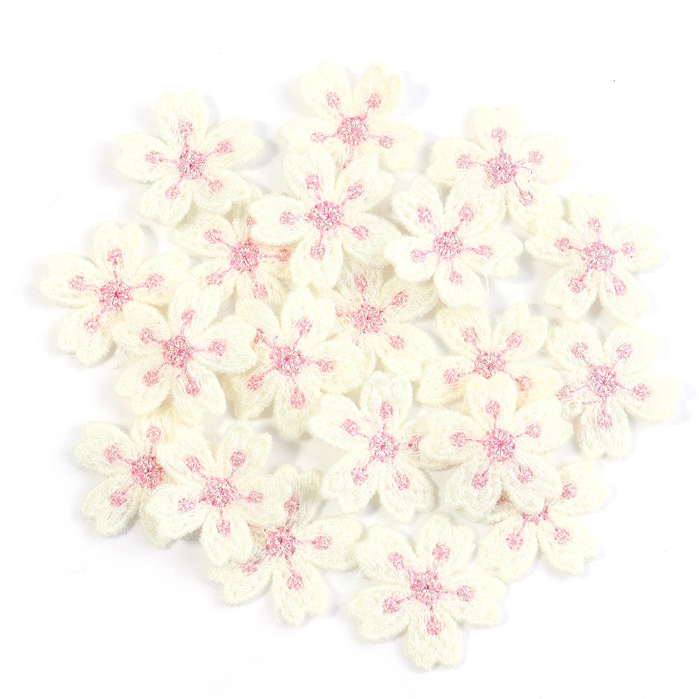 20Pcs/pack Colorful Flower Appliqued Cherry Blossoms Embroidery