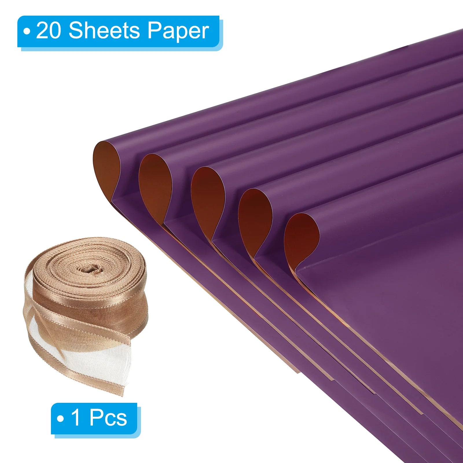 20 Sheets Flower Wrapping Paper Waterproof Flower Paper