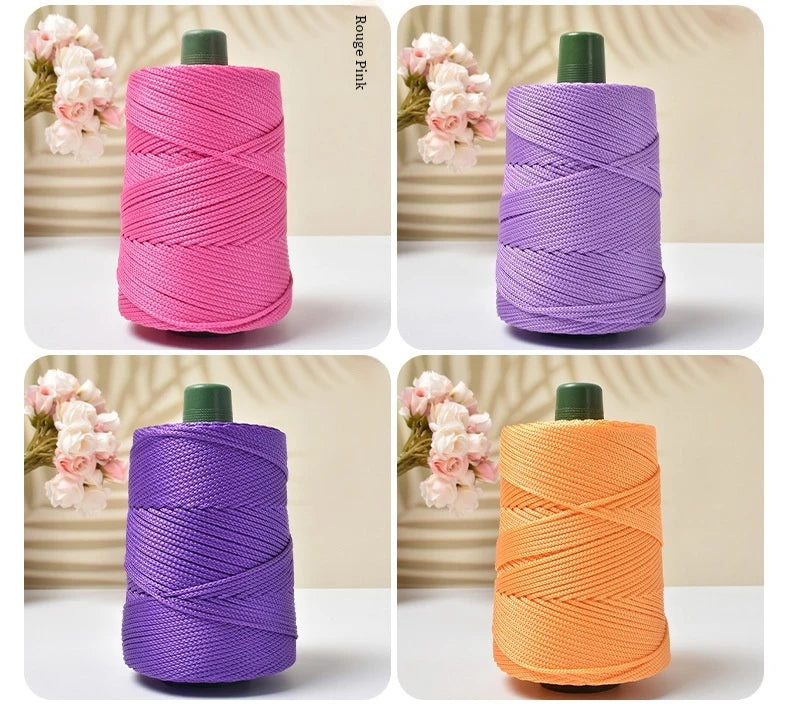 DIY Hand-Woven  Craft Rope Hollow Wool Crocheting Cushion