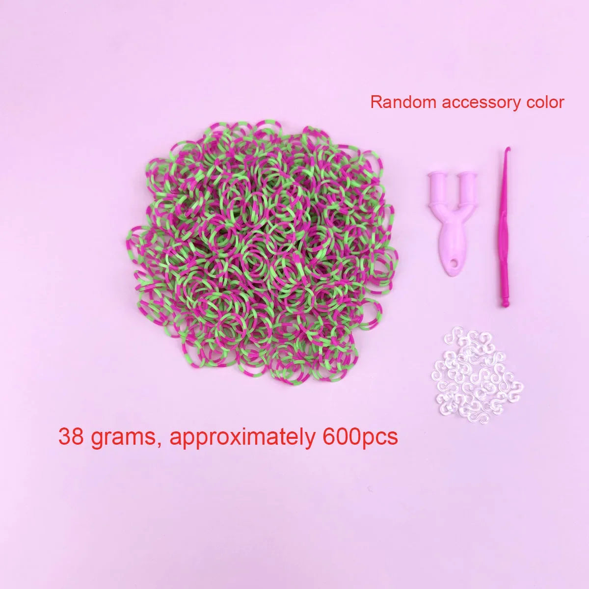 600Pcs Color Rubble Loom Bands Bracelets Kit Girl Gift DIY Jewelry Making