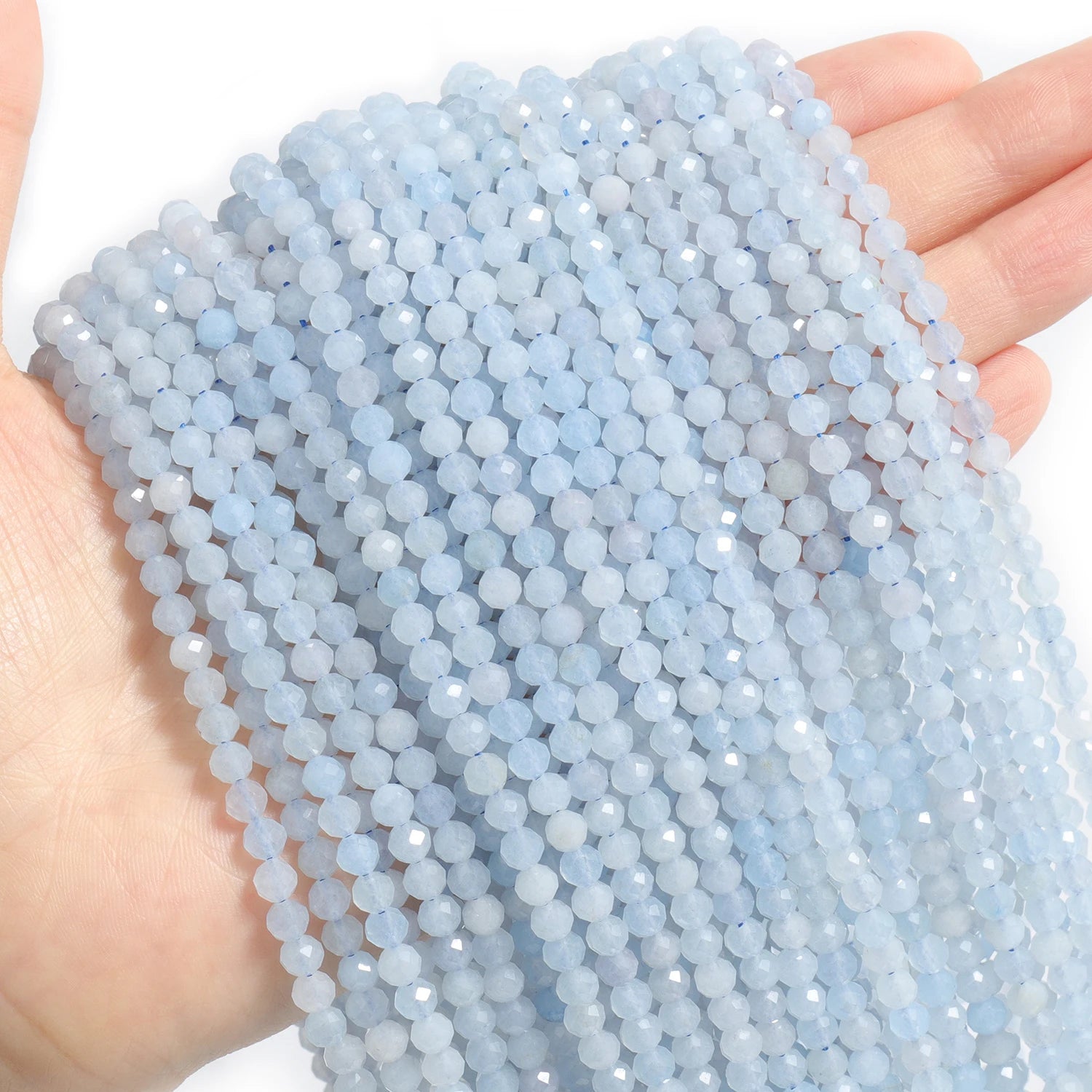 Faceted Natural Stone Beads Faceted Amazonite Aquamarine Opal Labradorite Loose Spacer Bead