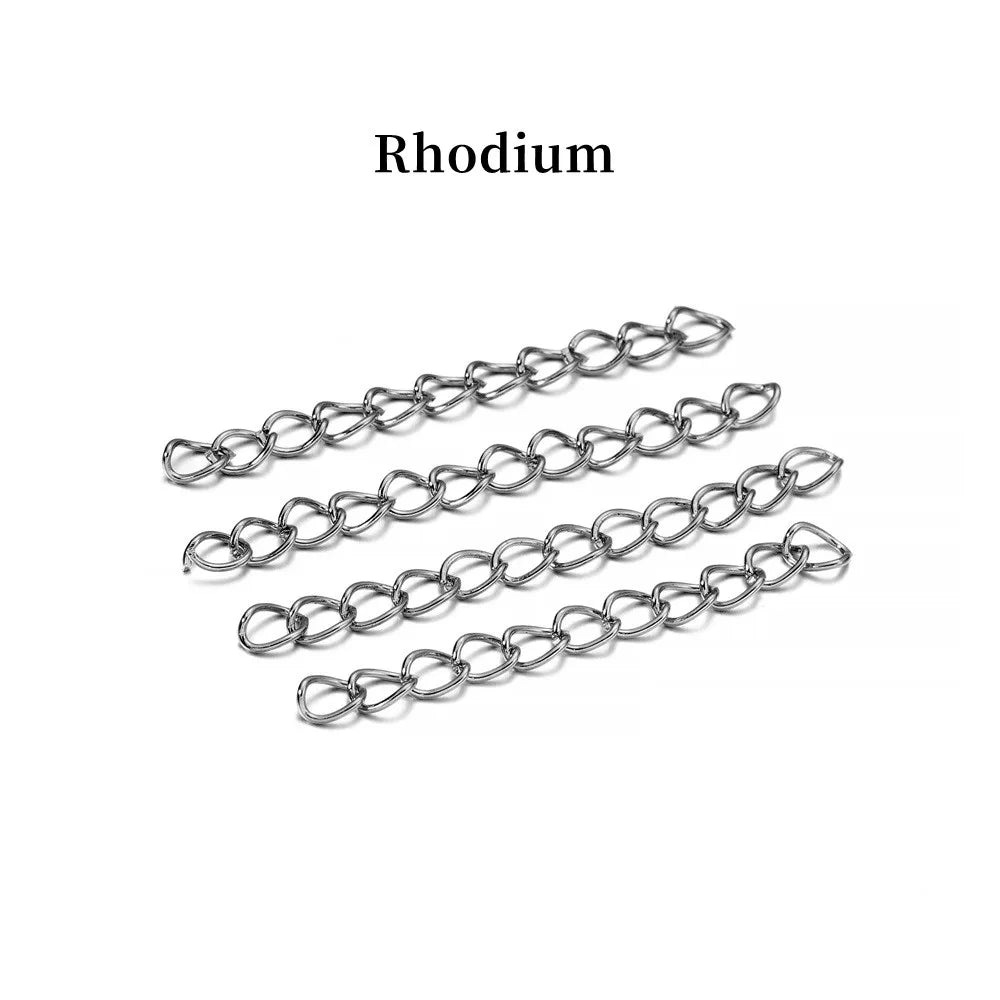 50-100pcs/lot 50mm 70mm  Necklace Extension Chain Bulk Bracelet Extended Chains Tail Extender