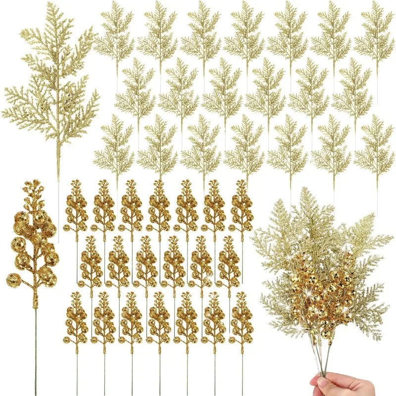 10Pcs Glitter Christmas DecorationDecor DIY Wreath Gift Accessories