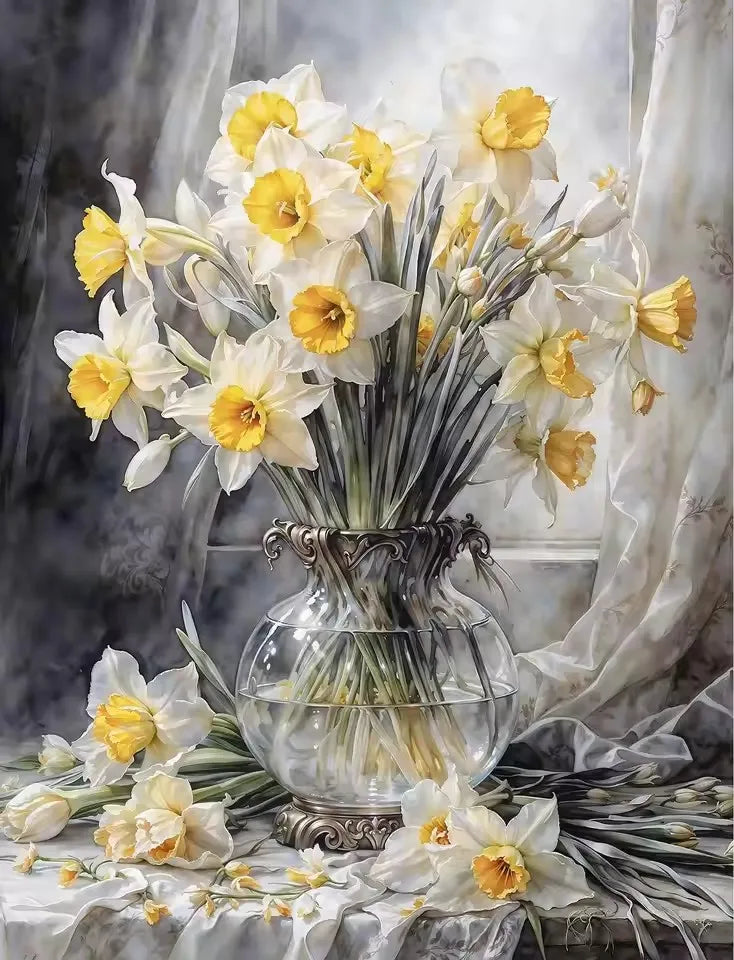5D Diamond Painting Blossom Magnolia Blueberry Branch Flower Lemon Olive Art.