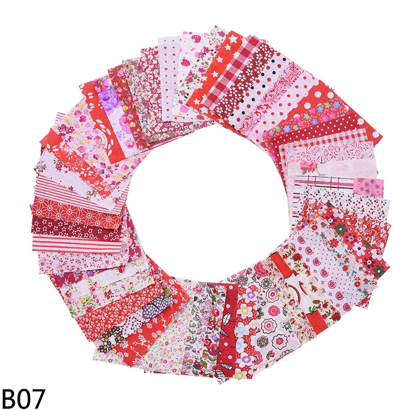 50Pcs 10x10cm Mixed Style Square Patchwork Cotton Fabric Cloth