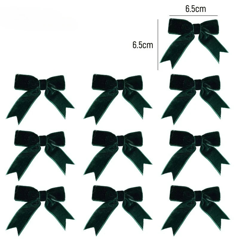 10/100x Red Christmas Bow Velvet Christmas Wreath Bow Christmas Tree Topper Bows Garland Hanging Ornaments DIY Craft Party Gifts
