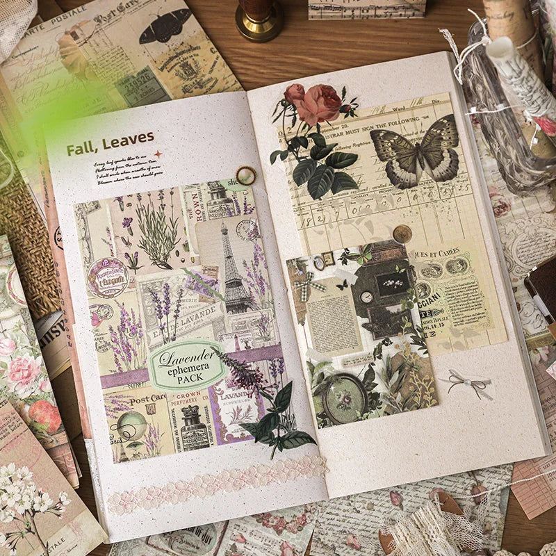 100Pcs/Pack Past Stories Vintage Series Scrapbooking Material
