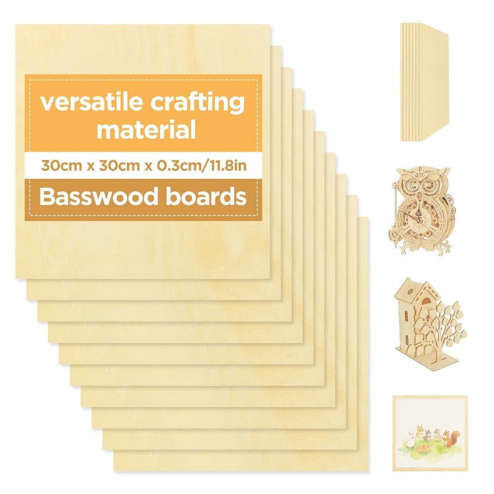 Basswood Sheets for Craft 3mm Thick Unfinished Wood