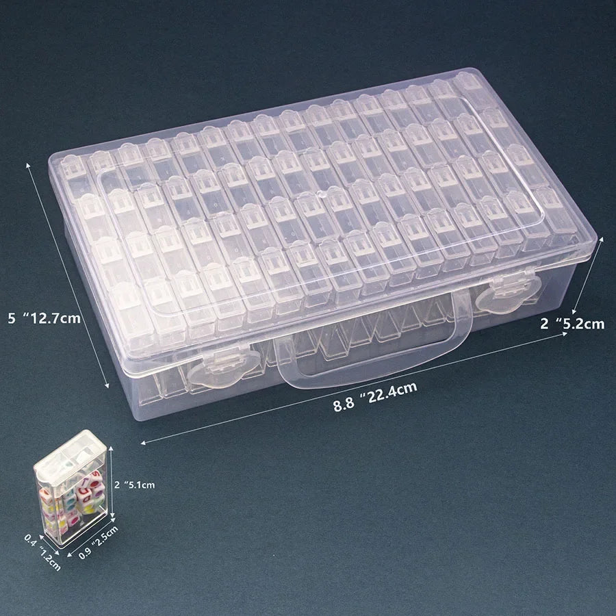 64 Slots Organizer Box Diamond Painting Beads Charms Jewelry Accessories Storage Box