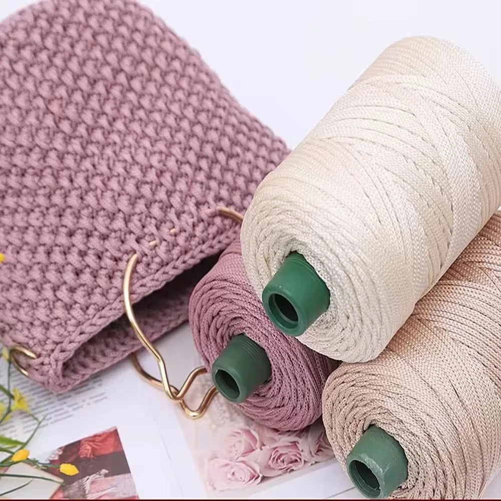 DIY Hand-Woven  Craft Rope Hollow Wool Crocheting Cushion