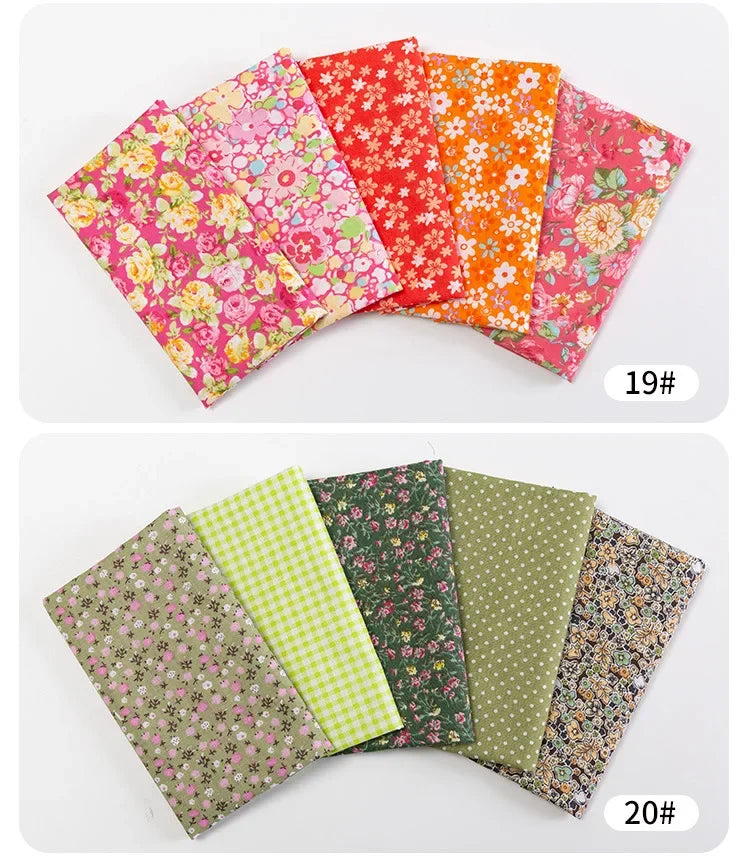 5Pcs/Set 25cmX25cm  Quilting Cloth Patchwork Needlework Handmade DIY Material