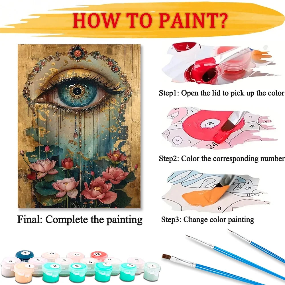 Eye Diy Art Paint By Numbers For Adult Flower Gift Home Decor