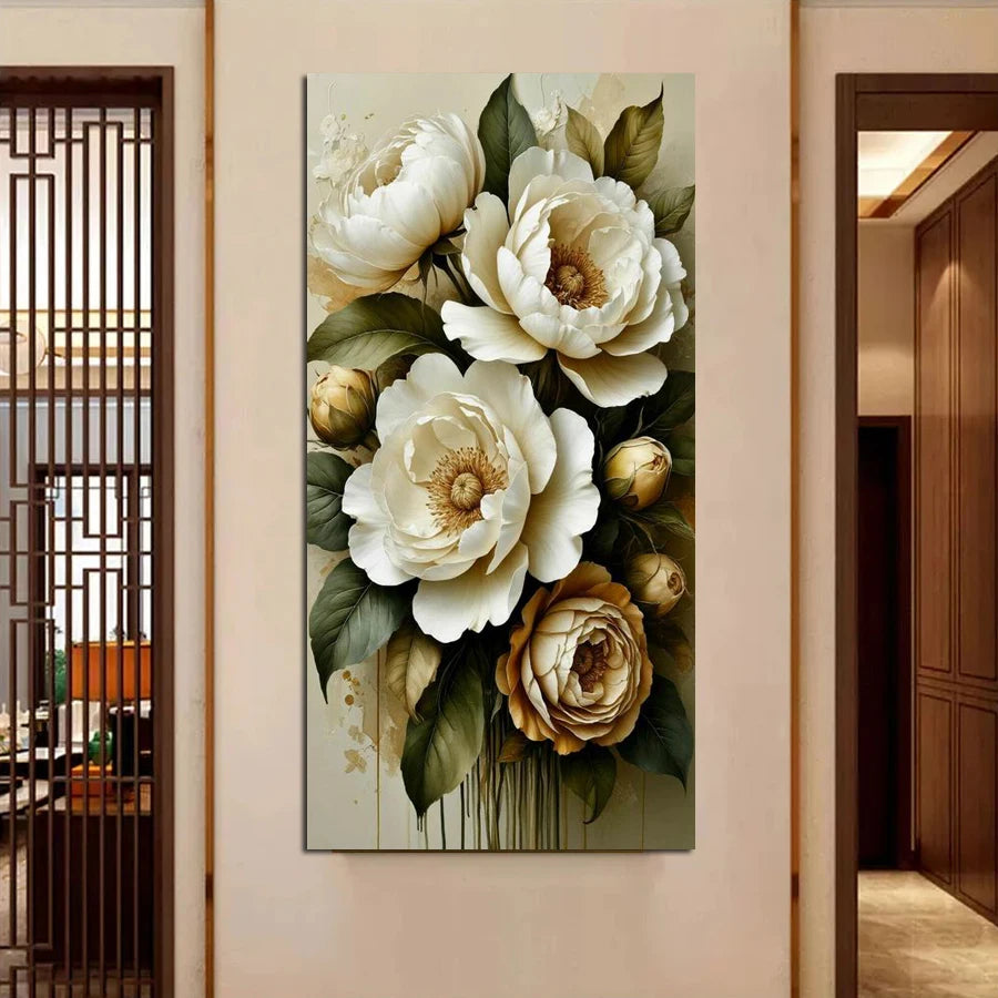 Peony Picture Large Size DIY Diamond Art Painting   Cross Stitch Flower Mosaic Embroidery Kits.