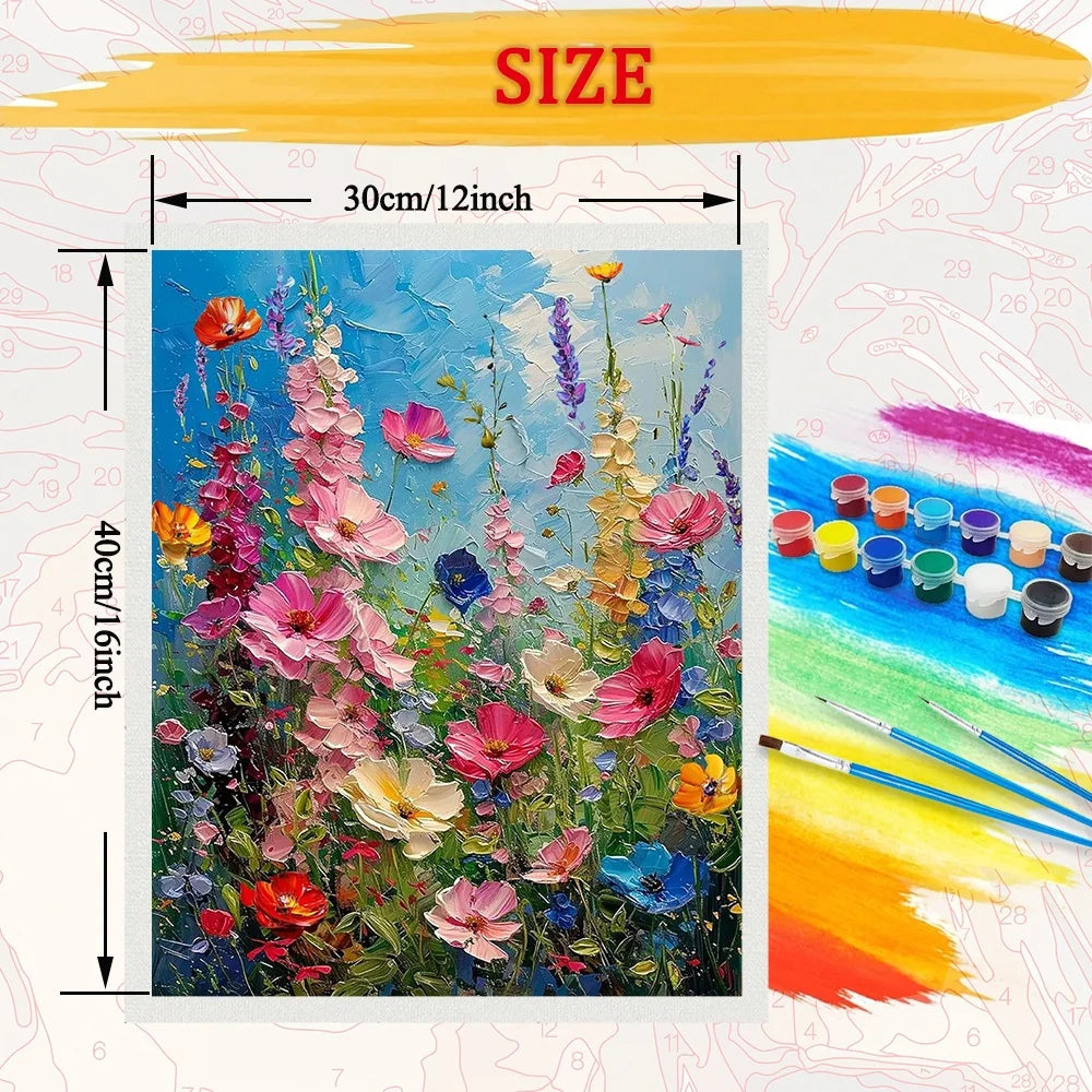 Diy Art Flowers Paint By Numbers For Adult Floral Craft Kit