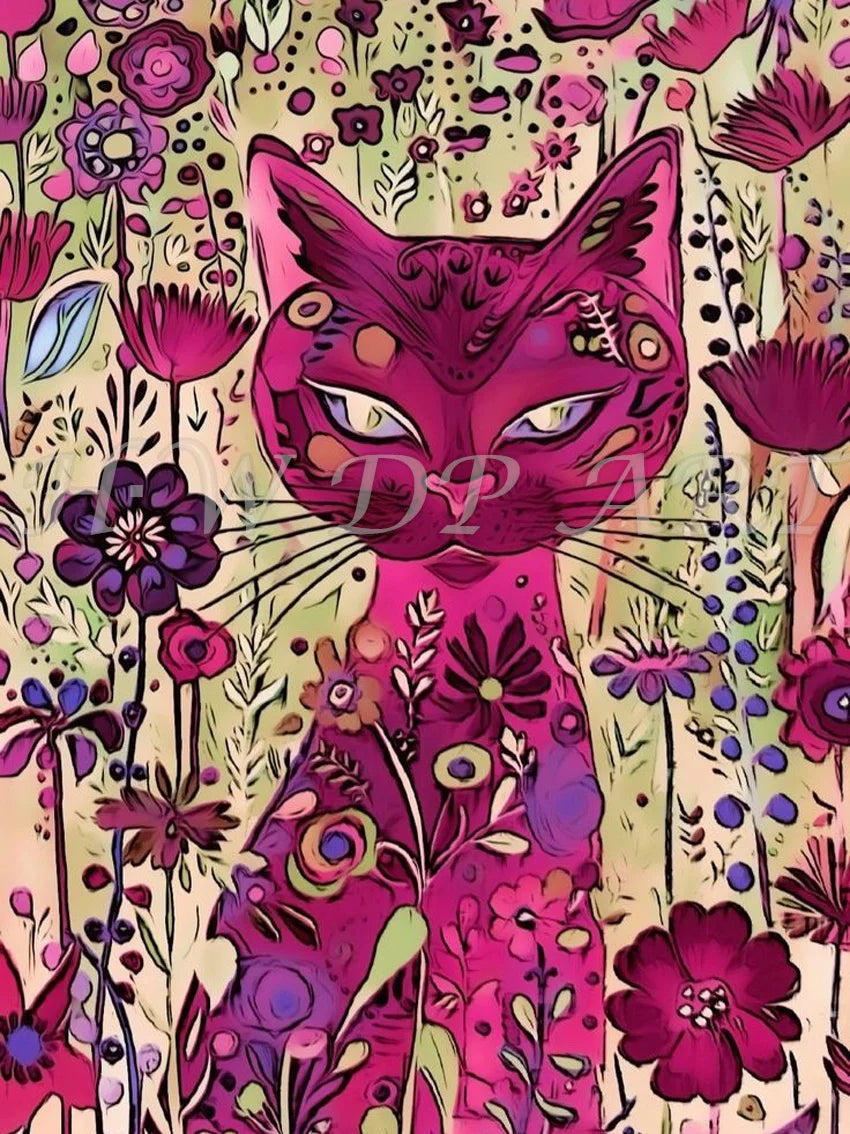 100% Fairy Dust Diamond Painting Kits Black Cat Square Diamond Embroidery