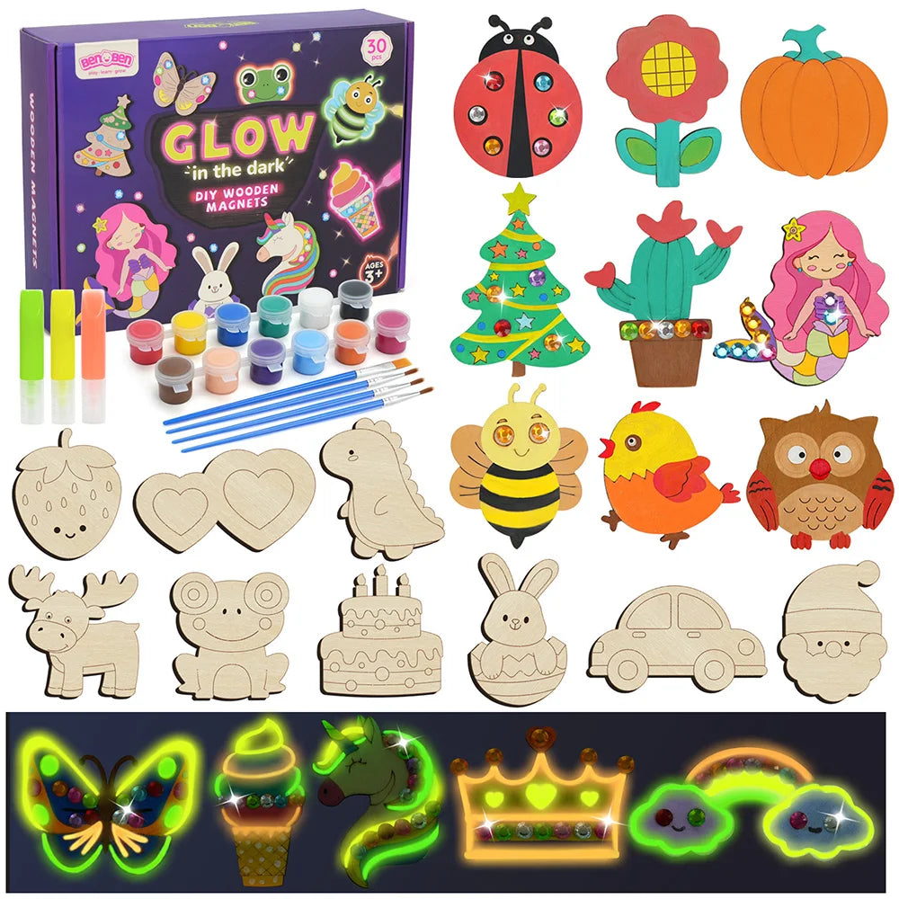 Birthday Giftss Wood Crafts Kit for Kids Glow in The Dark