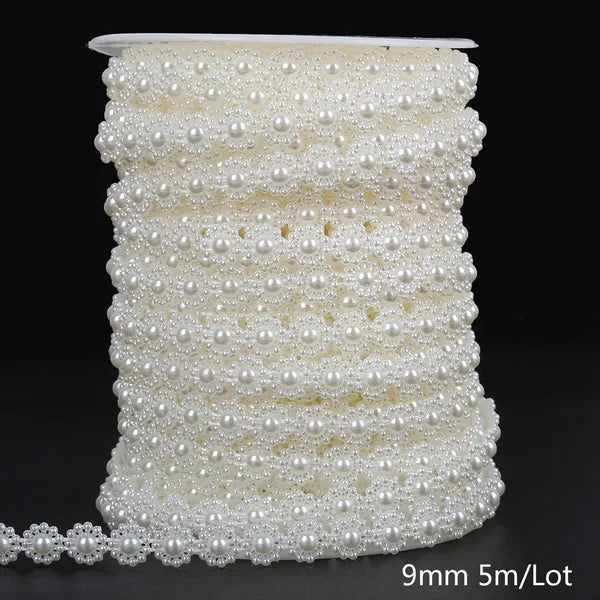 ABS Imitation Ivory Pearl Bead Chain Line Cord Thread Trim for DIY Wedding Party Decoration & Jewelry Findings Craft Accessories