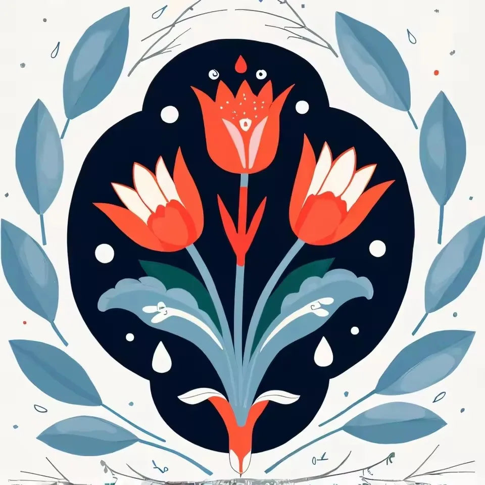 5D DIY Diamond Painting Cartoon Flowers Diamond Embroidery Handmade Wall Art Home Decor.