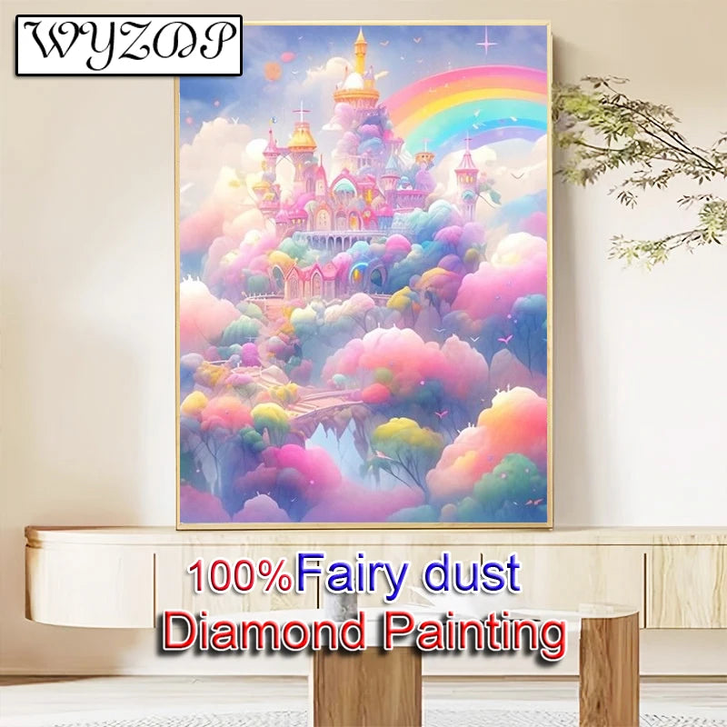 Fairy Dust Diamond Painting Castle Picture Square Diamond embroidery Landscape.