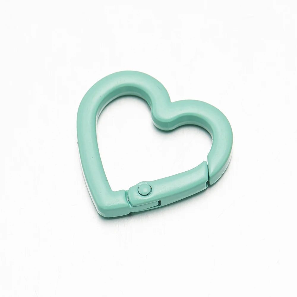 5pc 21/25mm Heart Key Ring Snap Clip Trigger Spring Buckle for DIY Jewelry Carabiner Keychain Chain Hook Make Accessory Material
