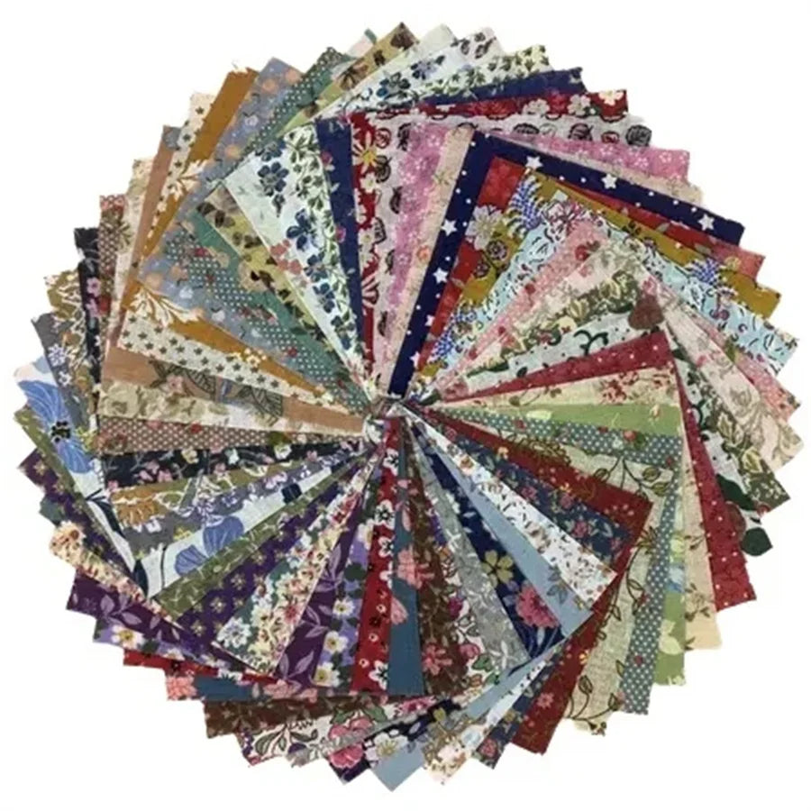 100PCS dark fabric tissue stitching patch process Quilted fabric patch sewing DIY process