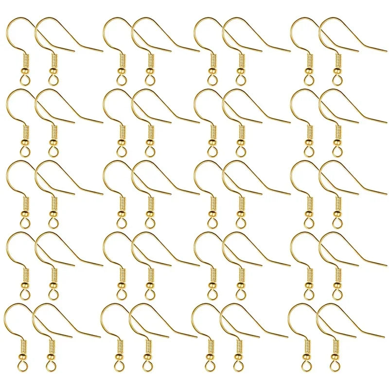 100/200pcs DIY Earring Clasps Hooks Stainless Steel Hypoallergenic for DIY jewlery
