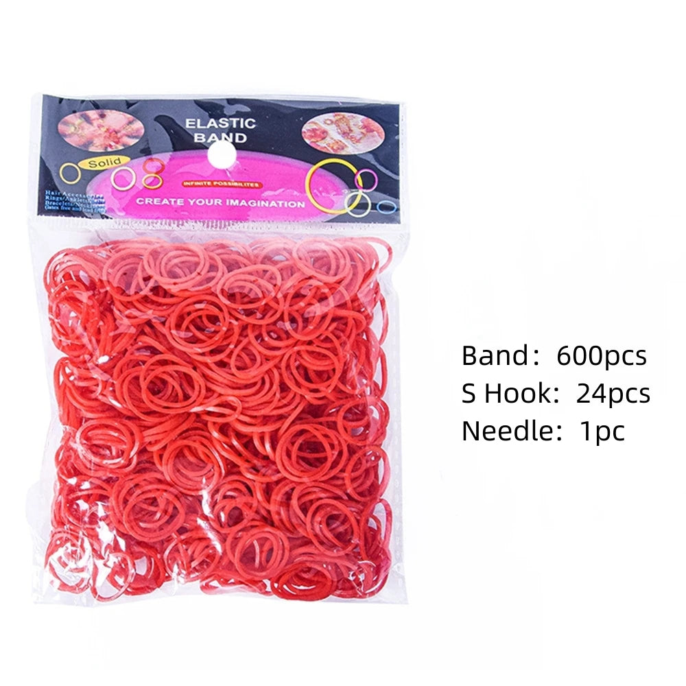 600pcs Loom Rubber Bands Kit Bracelet Making Kit for Kids Elastic Weaving