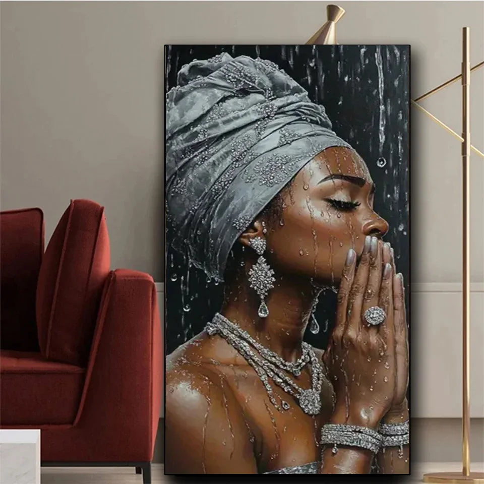 Beautiful African Woman Wearing Colored Headscarf DIY Diamond Painting New 2026.