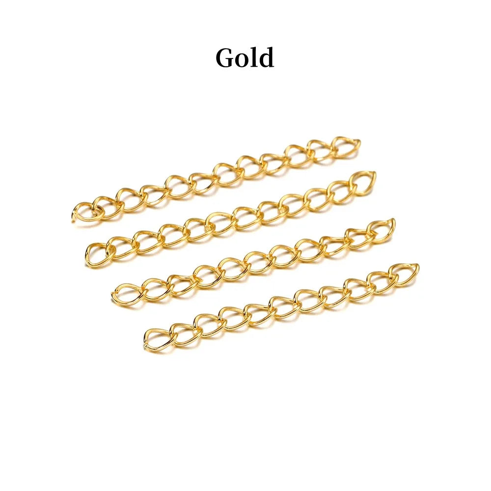 50-100pcs/lot 50mm 70mm  Necklace Extension Chain Bulk Bracelet Extended Chains Tail Extender
