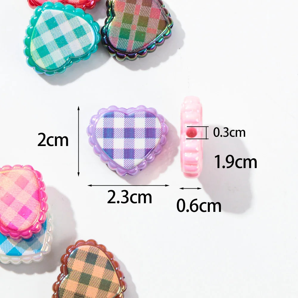 10pcs Love Heart Spacer Loose Beads Charms for DIY Bracelet Necklace Earring Jewelry Accessories