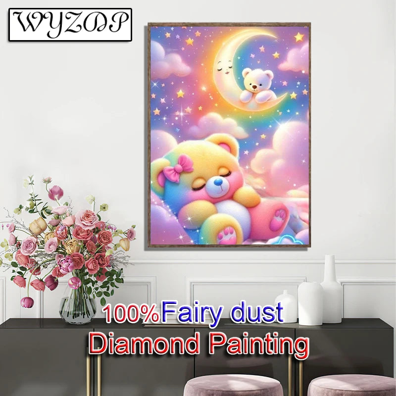 Fairy Dust Diamond Painting Cartoon Doll Embroidery Landscape Decor.
