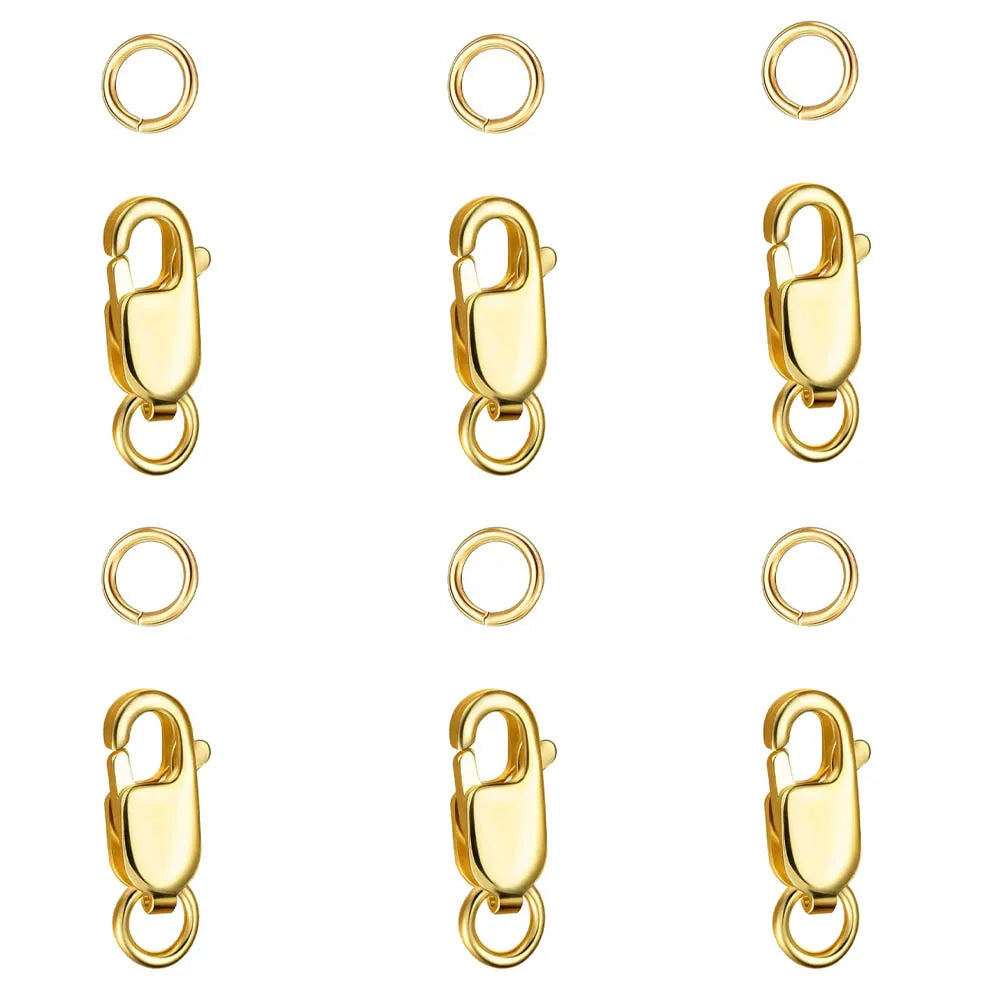 Stainless Steel Lobster Clasp with Closed Jump Rings