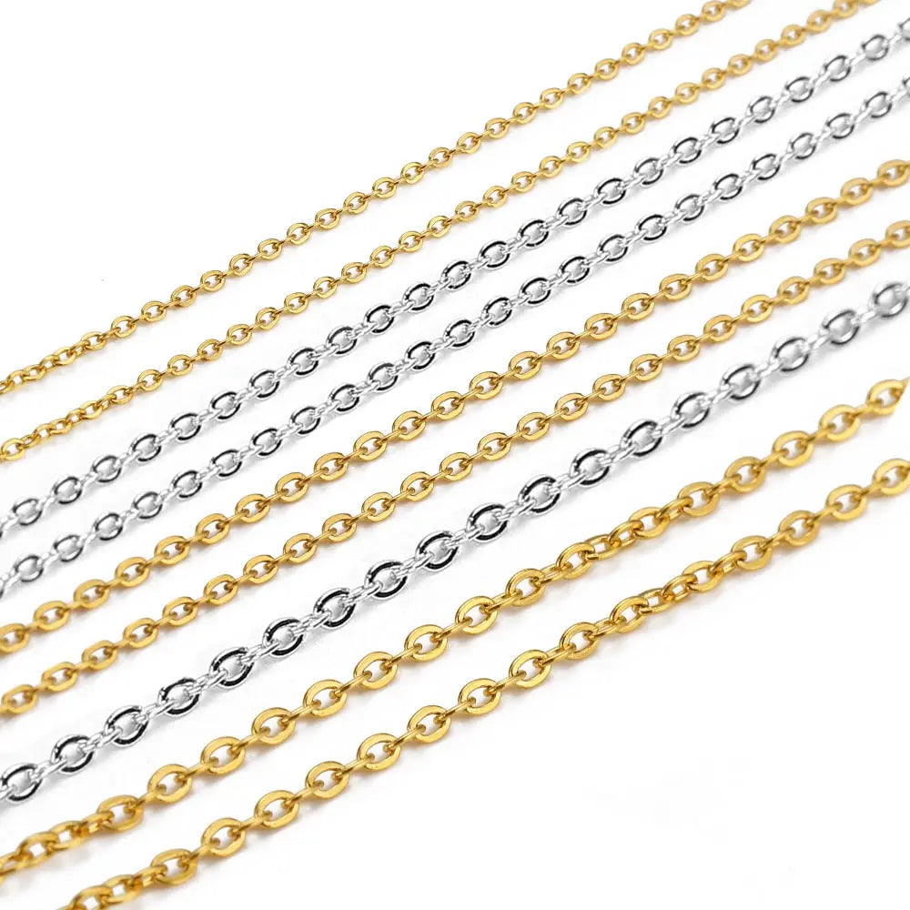 10 Meters Stainless Steel Chain,Gold&Steel Color Link for DIY Jewelry Making