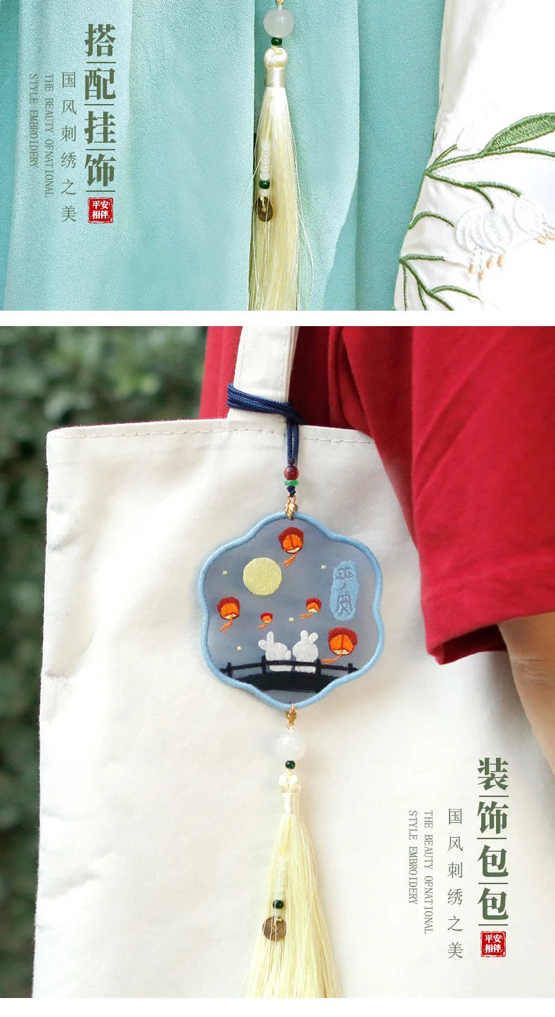 Car Pendant Needlepoint for Beginner Handmade, DIY Needlework Easy Embroidery Kit Sewing