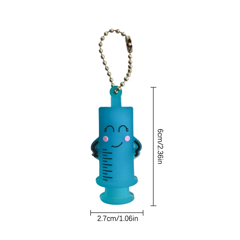 1PCS PVC Ampoule Bottle Opener Keychain Syringe-Shaped Cutter Nurse Doctor Aid Medication Vial Breaker Tool