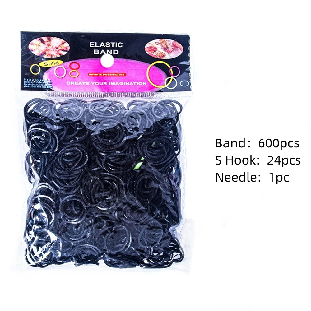600pcs Loom Rubber Bands Kit Bracelet Making Kit for Kids Elastic Weaving