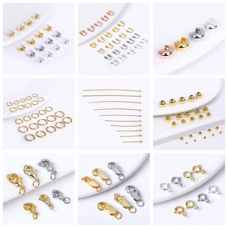 DIY Jewelry Accessories Inlaid Zircon Pearl Clasps Connectors 18K Gold Plated Pearl Clasps Fastener For Necklace Making Findings