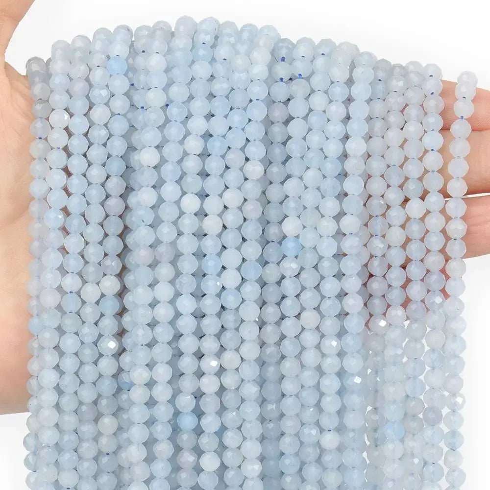 Faceted Natural Stone Beads Faceted Amazonite Aquamarine Opal Labradorite Loose Spacer Bead