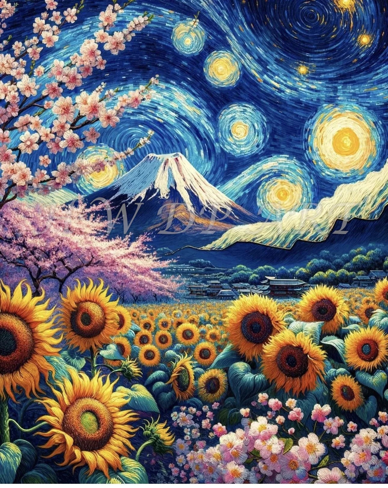 Moon 100% AB Diamond Painting AB Crystal Landscape Diamond Embroidery Cross Stitch.