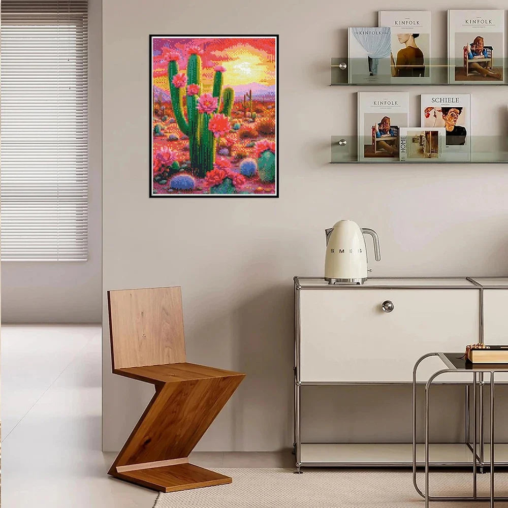 DIY Cactus Sunset Diamond Painting Kit