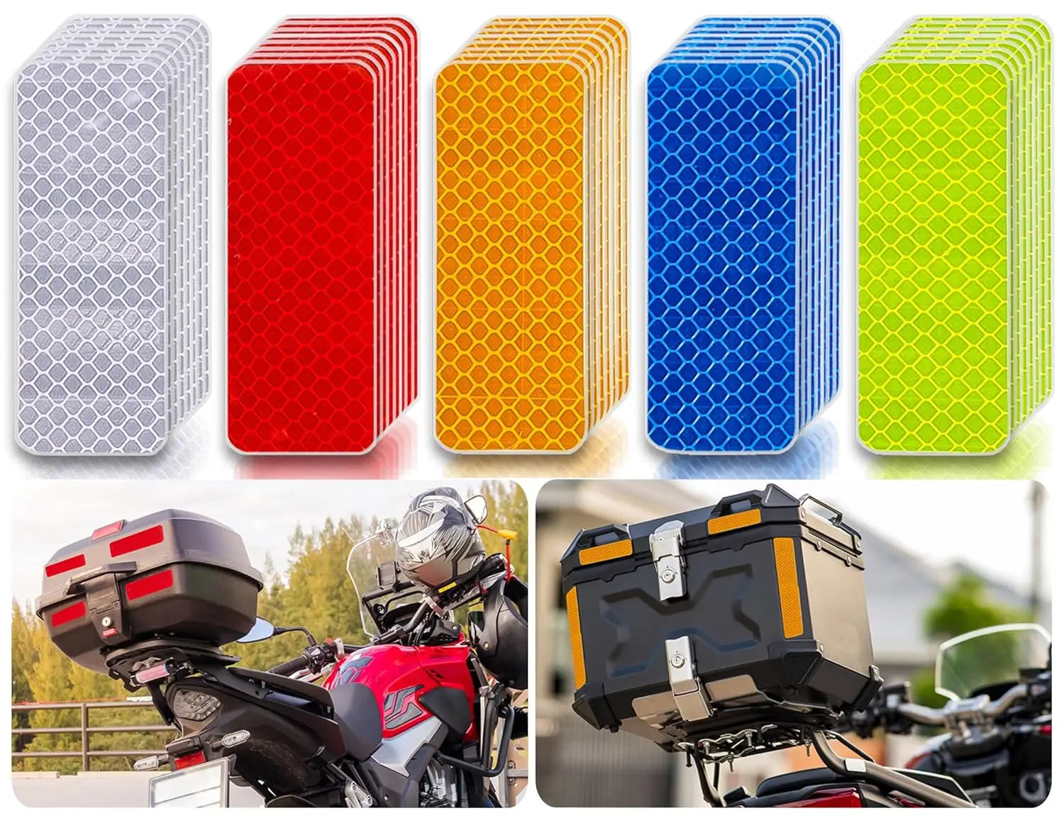 10pcs/set Car Motorcycle Bumper Reflective Safety Strip Stickers for Car Trailer 2027