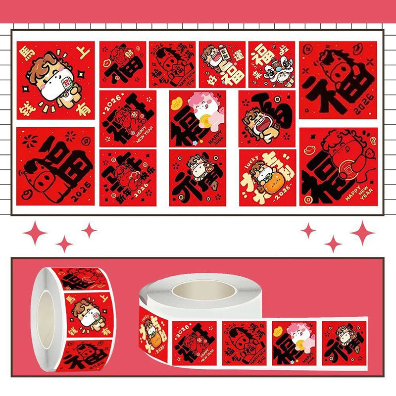 2026 Year of the Horse Seal Stickers - Envelope Seals ,Lucky Gift for Lunar New Year