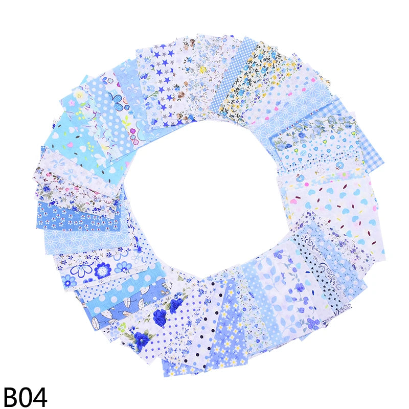 50Pcs 10x10cm Mixed Style Square Patchwork Cotton Fabric Cloth