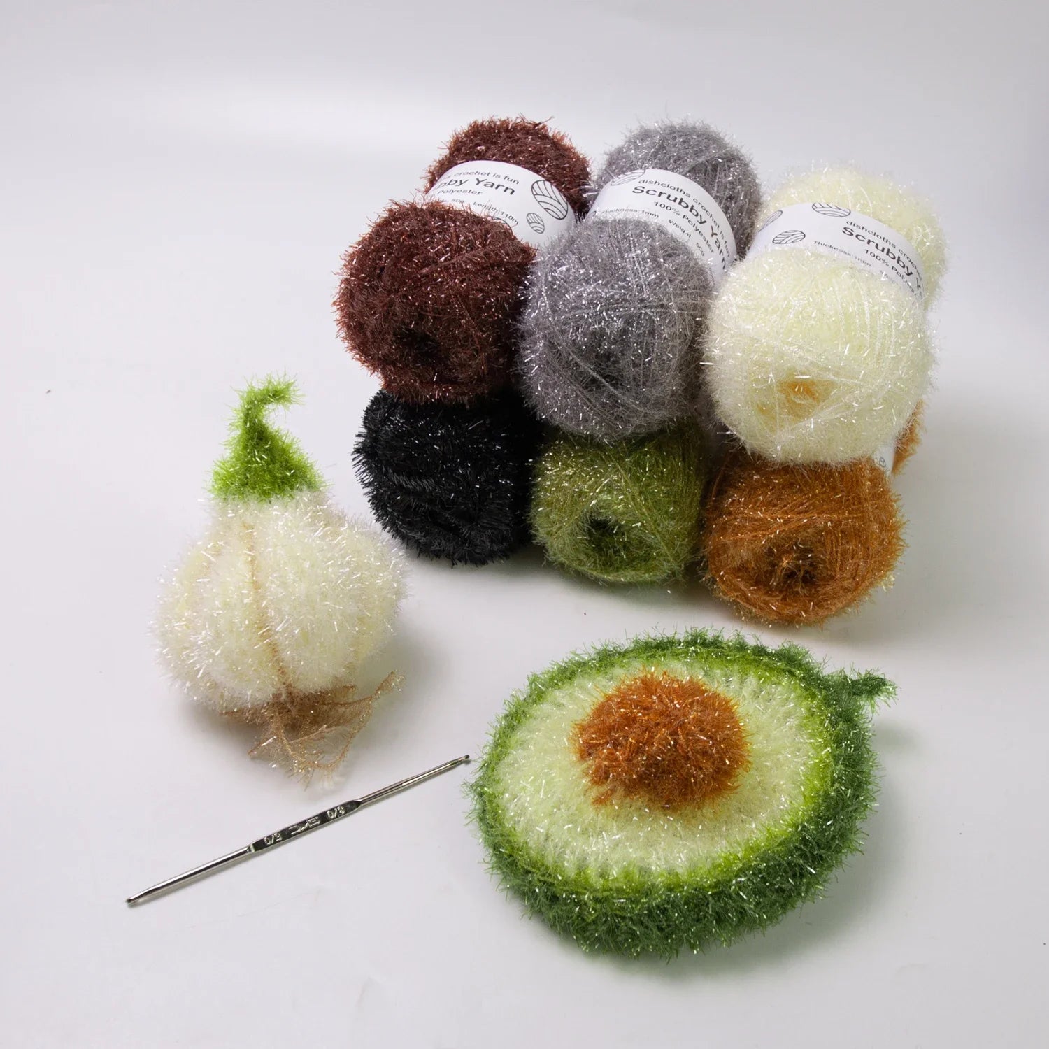 Scrubby Yarn for Scrubbies 6pcs Scrubbing Yarn Multi Colored