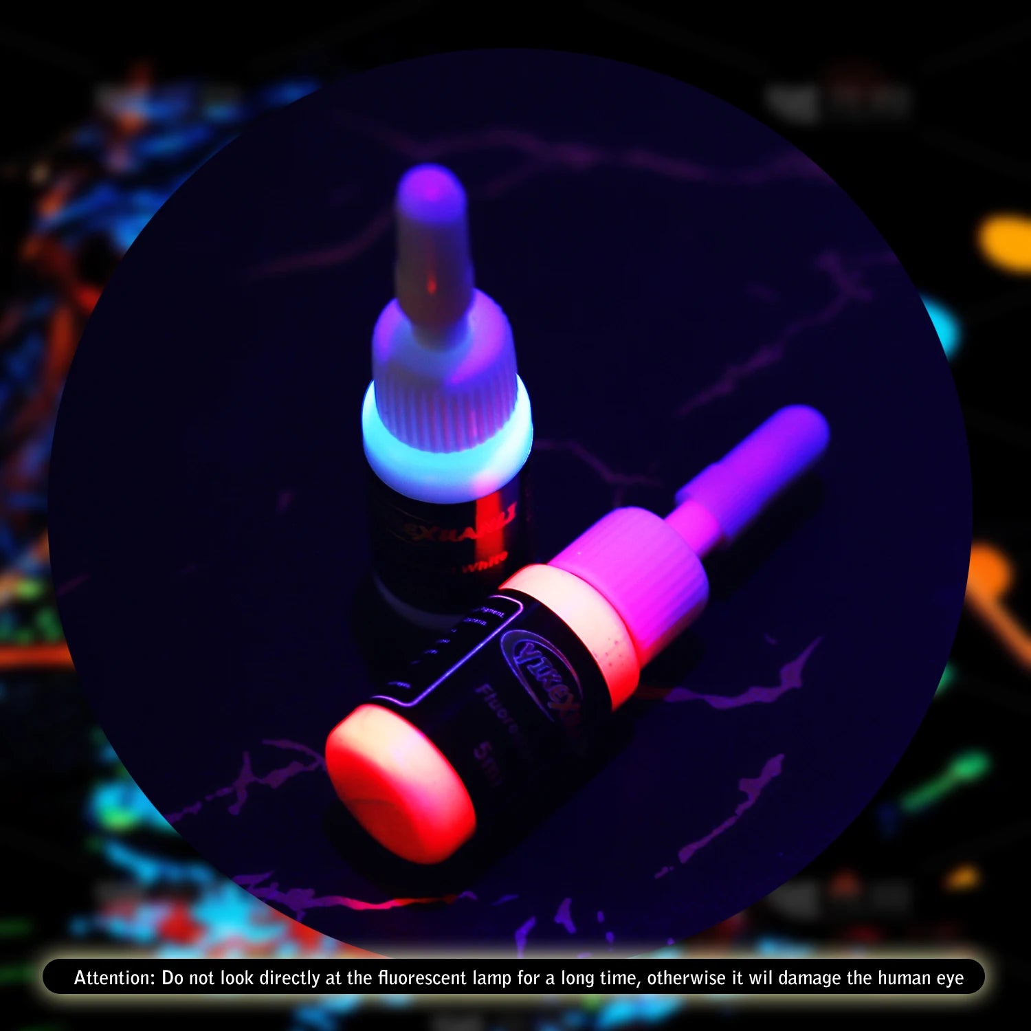 Fluorescent Tattoo Ink Kit Safe Non-toxic, Stylish Body Art That Glows