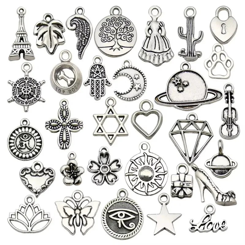 100-300pcs Tibetan Silver Mixed Pendant Animals Charms Beads for Jewelry Making Bracelet Earrings Necklace DIY Craft Art Charms