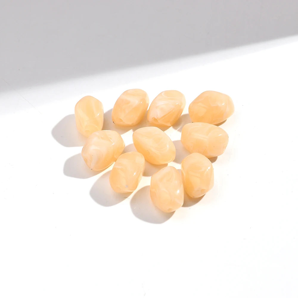 20pcs Dual Color  Stone Shape Loose Spacer Beads for DIY Jewelry